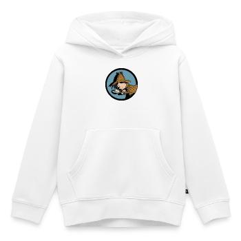 Collection Flo de détective - Sweat Premium à capuche enfant bio - blanc - Devant - AI Model Kid Female (0cm)