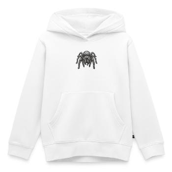 Geometrischer Netzspinnen-Porträt - Kinder Premium Organic Hoodie - Weiß - Vorne - AI Model Kid Female (0cm)