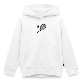 Raquette de tennis - Sweat Premium à capuche enfant bio - blanc - Devant - AI Model Kid Female (0cm)