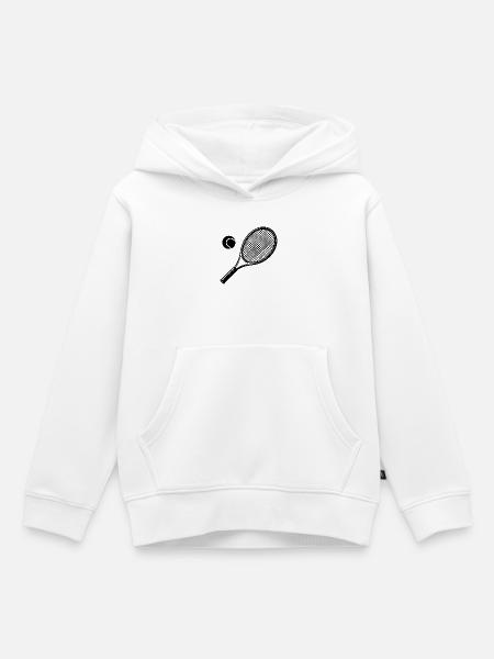 Tennisschläger - Kinder Premium Organic Hoodie - Weiß