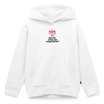 Question 404 en informatique – Avez-vous déjà redémarré ? Informatique, Geekerie, Détente - Sweat Premium à capuche enfant bio - blanc - Devant - AI Model Kid Female (0cm)