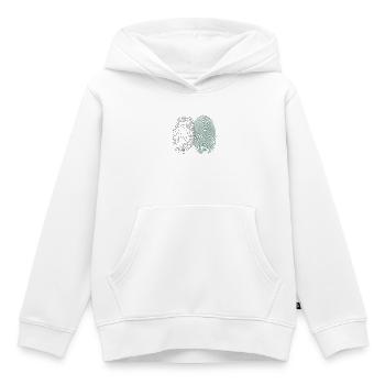 Fingerabdruck & Baumringe – Natur Identität - Kinder Premium Organic Hoodie - Weiß - Vorne - AI Model Kid Female (0cm)