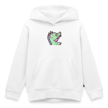 Licorne zombie Pastel Déjantée - Sweat Premium à capuche enfant bio - blanc - Devant - AI Model Kid Female (0cm)