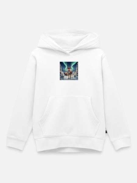 Rudolph im Polarwald - Kinder Premium Organic Hoodie - Weiß