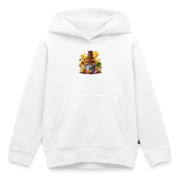 Parade de fruits de la Fontaine de Chocolat - Sweat Premium à capuche enfant bio - blanc - Devant - AI Model Kid Female (0cm)