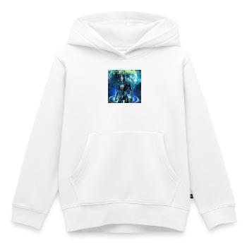 Futuristischer Roboter im Neonkosmos - Kinder Premium Organic Hoodie - Weiß - Vorne - AI Model Kid Female (0cm)
