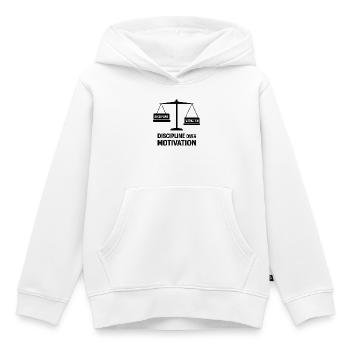 Disziplin über Motivation - Kinder Premium Organic Hoodie - Weiß - Vorne - AI Model Kid Female (0cm)