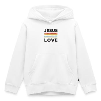 Jesus Love Christliche Nächstenliebe - Kinder Premium Organic Hoodie - Weiß - Vorne - AI Model Kid Female (0cm)