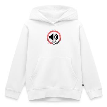 Niveau de volume - Sweat Premium à capuche enfant bio - blanc - Devant - AI Model Kid Female (0cm)
