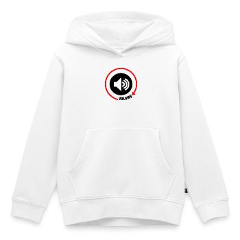 Bouton de volume du haut-parleur - Sweat Premium à capuche enfant bio - blanc - Devant - AI Model Kid Female (0cm)