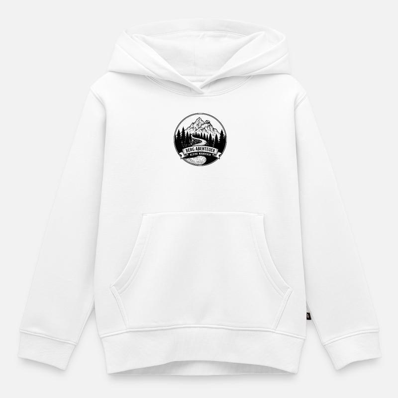 Petit randonneur - Sweat Premium à capuche enfant bio - blanc