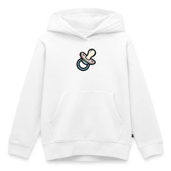 Annonce du bébé - Tétine 2026 - Sweat Premium à capuche enfant bio - blanc - Devant - AI Model Kid Female (0cm)