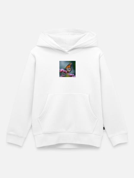 Monarchfalter Schmetterling Makro - Kinder Premium Organic Hoodie - Weiß