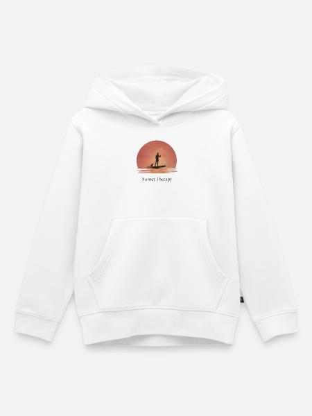 Sunset Therapy – Ruhe am Wasser - Kinder Premium Organic Hoodie - Weiß