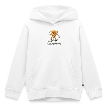 Cinq tranches de patineur de pizza cool - Sweat Premium à capuche enfant bio - blanc - Devant - AI Model Kid Female (0cm)