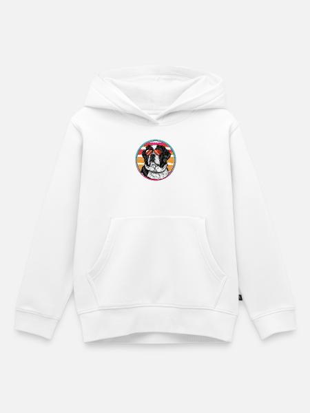 Sonnenhund im Retro-Sommer - Kinder Premium Organic Hoodie - Weiß