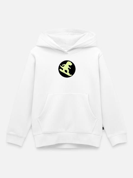 Kinder Snowboard Dinosaurier - Kinder Premium Organic Hoodie - Weiß