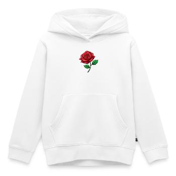 Rote Rose - Kinder Premium Organic Hoodie - Weiß - Vorne - AI Model Kid Female (0cm)