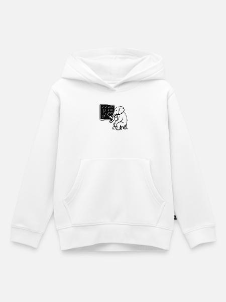 Professor Elephant - Kinder Premium Organic Hoodie - Weiß