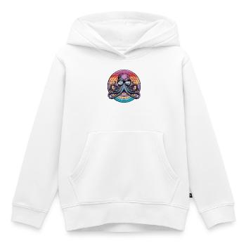 Octopus Retro Surf - Kinder Premium Organic Hoodie - Weiß - Vorne - AI Model Kid Female (0cm)