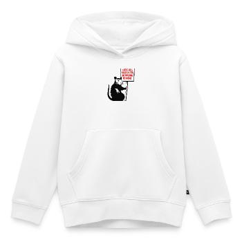 Rat avec pancarte de protestation - Sweat Premium à capuche enfant bio - blanc - Devant - AI Model Kid Female (0cm)