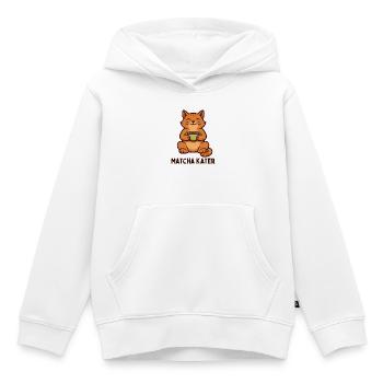 Graphique matcha de l’heure du thé pour la gueule de bois - Sweat Premium à capuche enfant bio - blanc - Devant - AI Model Kid Female (0cm)