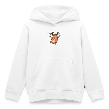 Kleiner Bär auf Schaukel - Kinder Premium Organic Hoodie - Weiß - Vorne - AI Model Kid Female (0cm)