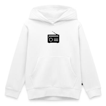 radio - Sweat Premium à capuche enfant bio - blanc - Devant - AI Model Kid Female (0cm)