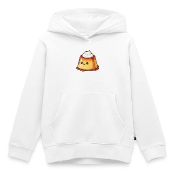 Pudding au caramel kawaï - Sweat Premium à capuche enfant bio - blanc - Devant - AI Model Kid Female (0cm)