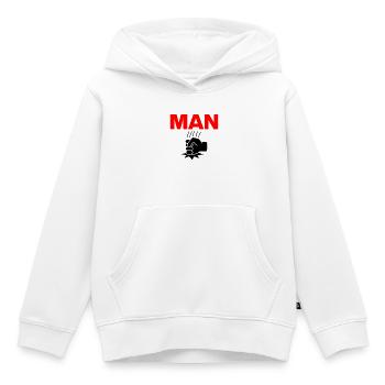 Homme Coup de poing – Poing Puissant ! Harald, Réalité, Mème - Sweat Premium à capuche enfant bio - blanc - Devant - AI Model Kid Female (0cm)