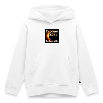 Observation des éclipses en Espagne - Sweat Premium à capuche enfant bio - blanc - Devant - AI Model Kid Female (0cm)