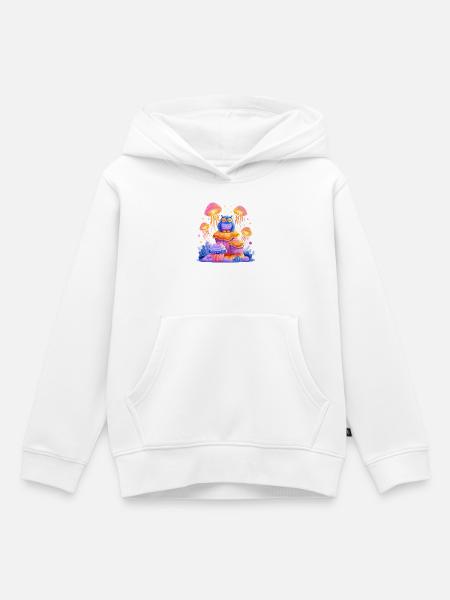 Waldfantasie Eule auf Pilz - Kinder Premium Organic Hoodie - Weiß