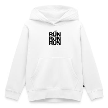 COURS, COURS, COURS – VAS-Y ! - Sweat Premium à capuche enfant bio - blanc - Devant - AI Model Kid Female (0cm)