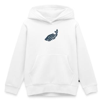 Swirl Fish Silhouette - Kids Premium Organic Hoodie - white - Front - AI Model Kid Female (0cm)