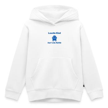 LAUSITZ-RACE : DURE COMME LE CHARBON ! - Sweat Premium à capuche enfant bio - blanc - Devant - AI Model Kid Female (0cm)