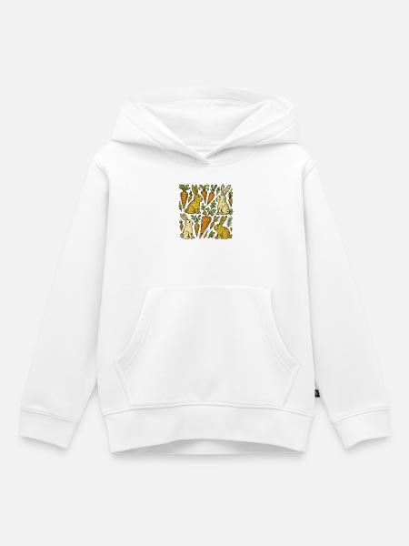 Karottengartenhasen-Illustration - Kinder Premium Organic Hoodie - Weiß