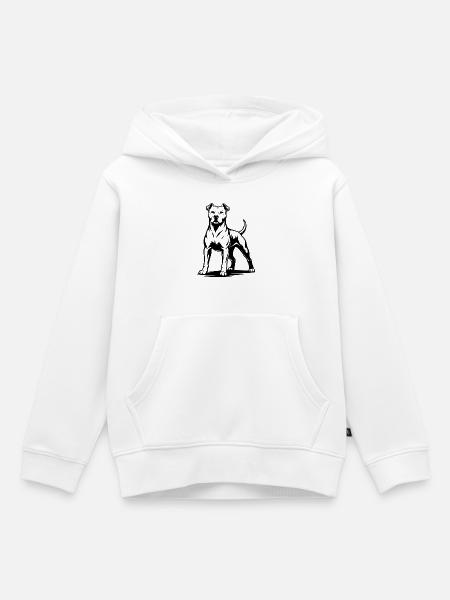Pitbull stolzer Pose - Kinder Premium Organic Hoodie - Weiß