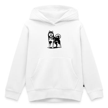 Malamute d’Alaska dans une pose fière - Sweat Premium à capuche enfant bio - blanc - Devant - AI Model Kid Female (0cm)