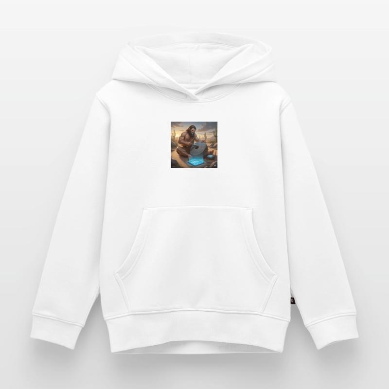 Caveman Tech Support - The First Tutorial Kids Premium Organic Hoodie