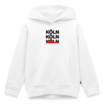 COLOGNE SKYLINE – DOM POWER ! - Sweat Premium à capuche enfant bio - blanc - Devant - AI Model Kid Female (0cm)