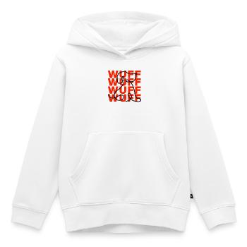ICH SPRECHE FLIEßEND WUFF – DOG LOVER! - Kinder Premium Organic Hoodie - Weiß - Vorne - AI Model Kid Female (0cm)