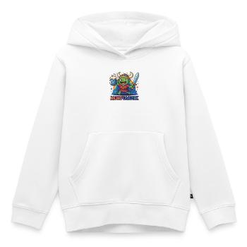 Gobelin Viking Héros amusant - Sweat Premium à capuche enfant bio - blanc - Devant - AI Model Kid Female (0cm)