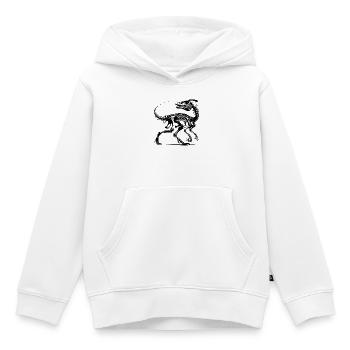 Dinosaurier Raptor mit Rückgrat Knochen - Kinder Premium Organic Hoodie - Weiß - Vorne - AI Model Kid Female (0cm)