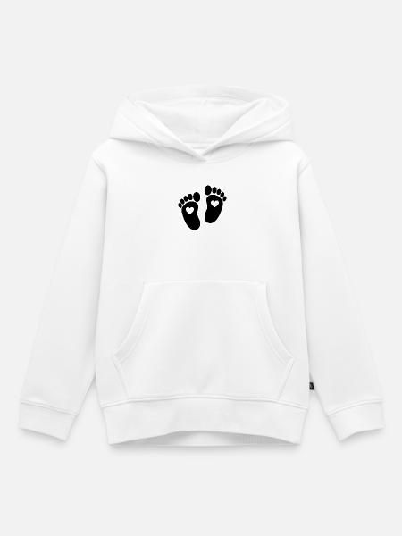 Babyfüße - Kinder Premium Organic Hoodie - Weiß