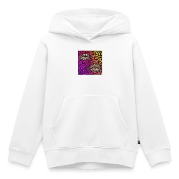 Lèvres de léopard sur dégradé néon - Sweat Premium à capuche enfant bio - blanc - Devant - AI Model Kid Female (0cm)