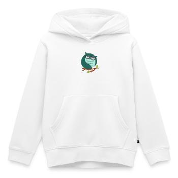 Cartoon-Eule mit schicke Brille - Kinder Premium Organic Hoodie - Weiß - Vorne - AI Model Kid Female (0cm)