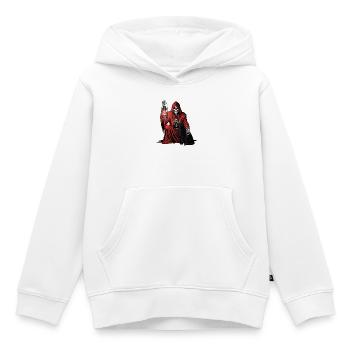 Capuche Rouge Faucheuse Lanterne Chat Lanterne - Sweat Premium à capuche enfant bio - blanc - Devant - AI Model Kid Female (0cm)