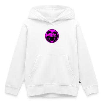Relation de couple - Sweat Premium à capuche enfant bio - blanc - Devant - AI Model Kid Female (0cm)
