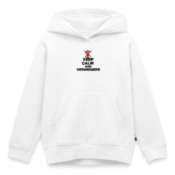 KEEP CALM AND VERWEIGERN! MUSTERUNG WEHRPFLICHT s - Kinder Premium Organic Hoodie - Weiß - Vorne - AI Model Kid Female (0cm)