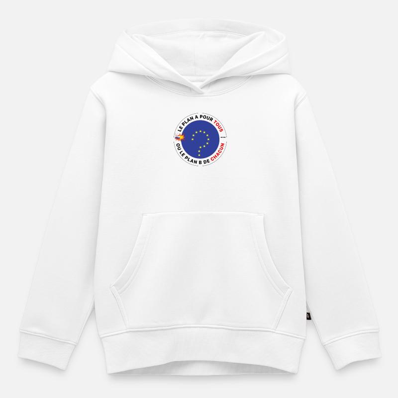 Europe_le_plan_A_pour_tous - Sweat Premium à capuche enfant bio - blanc